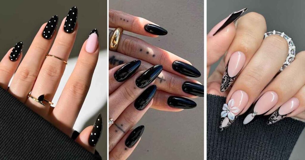 25 Gorgeous Black Spring Nail Ideas for a Modern Edgy Look