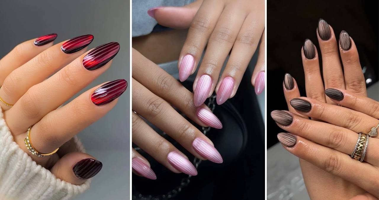 25 Trendy Ribbed Glass Nail Ideas for a Modern and Luxurious Mani