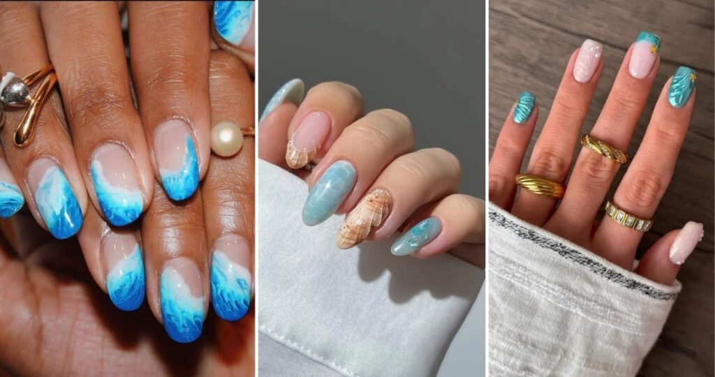 20 Summer Beach Nail Ideas Featuring Waves Shells and Sea Inspired Details