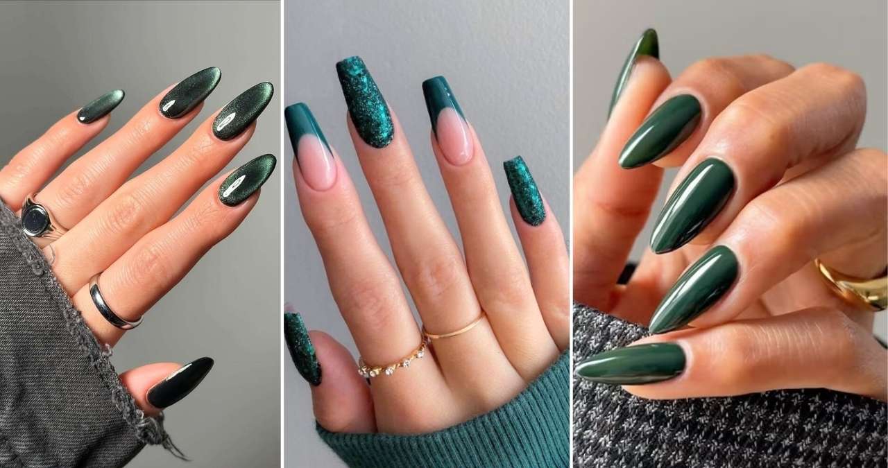 25 Gorgeous Green Winter Nail Ideas That Are Perfect for the Cozy Season